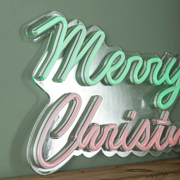 Samuel Alexander 50cm Light up Merry Christmas Neon Flex Sign in Green and Red