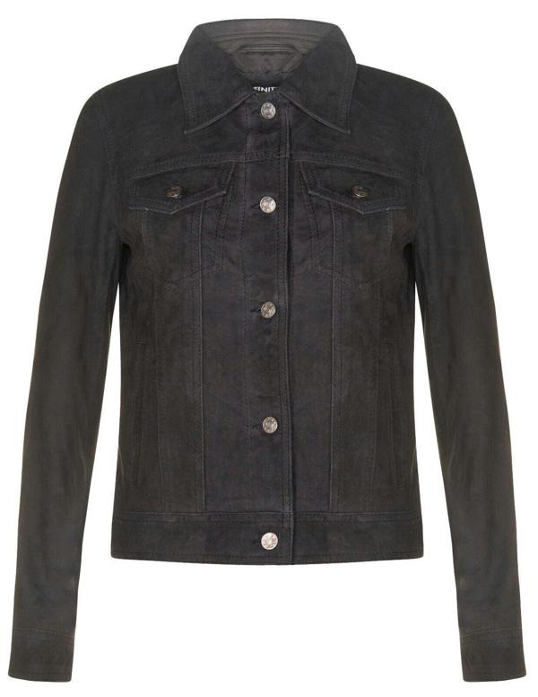 Infinity Leather Womens Goat Suede Trucker Jeans Jacket-Astoria