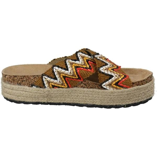 Spot On Ladies Spot On Platform Cross Over Strap Mule