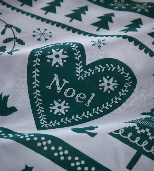 Noel Teal Christmas Duvet Cover Set - Teal - Single