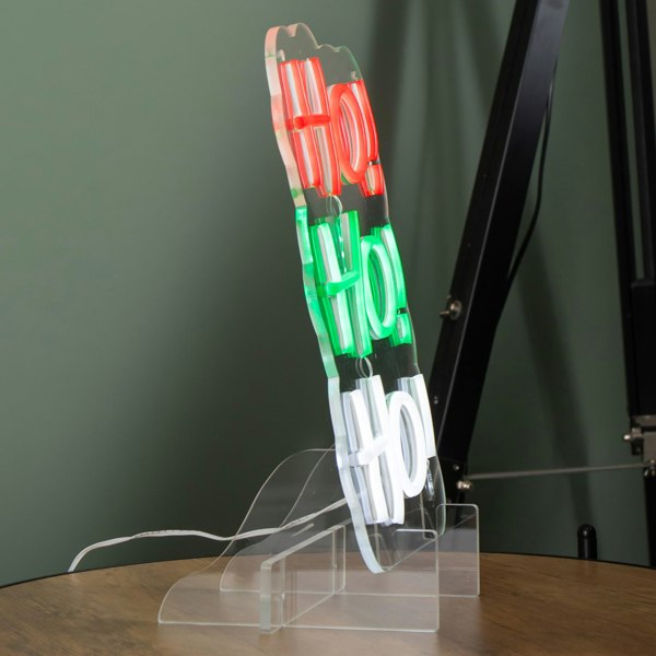 Samuel Alexander 29cm Light up Hanging or Freestanding Christmas Ho Ho Ho Neon Sign