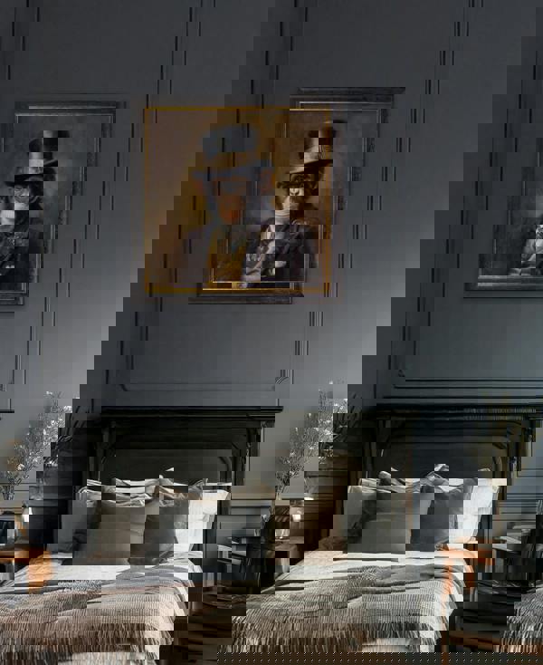 Exceptional Art Sir Bananington - Gentleman Chimpanzee Oxford Square Frame