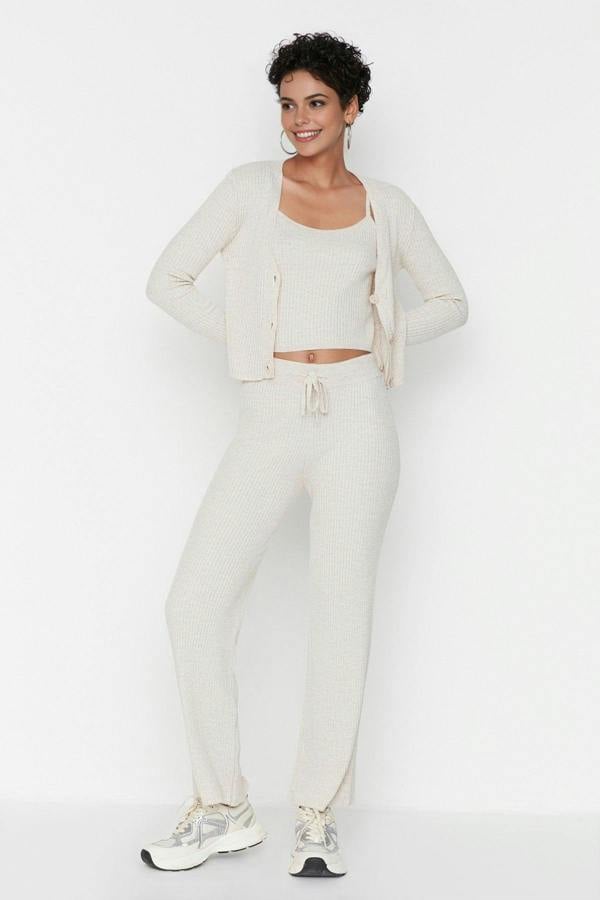 WOVCOR 3-Piece Knit Cardigan, Top & Pants Set