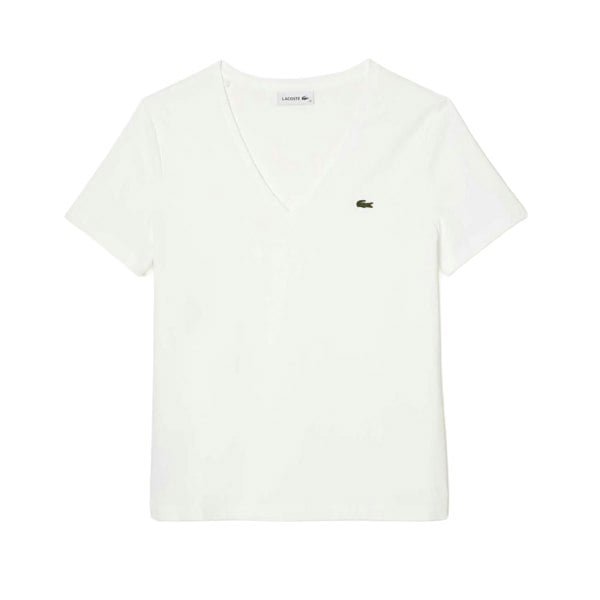 Lacoste Womens/Ladies V Neck Loose Fit T-Shirt - White