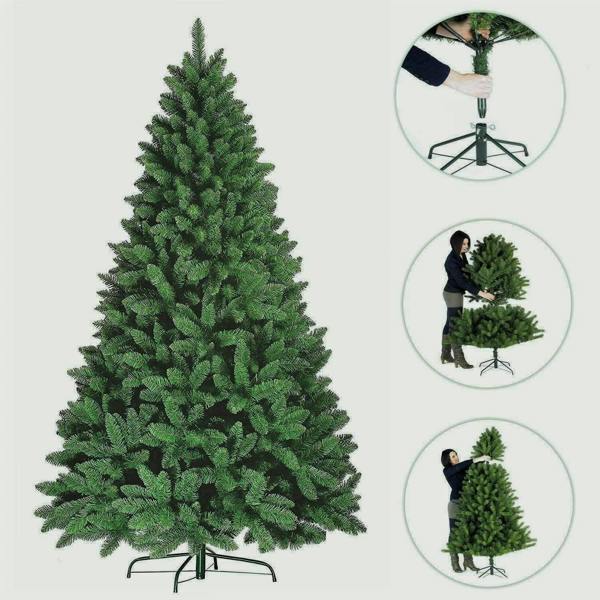 4ft to 12ft Green Artificial Imperial Pine Christmas Tree with Hinged Branches and Metal Stand image 8