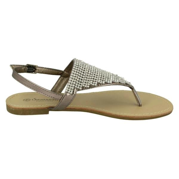Savannah Ladies Savannah Toe Post Diamante Sandals