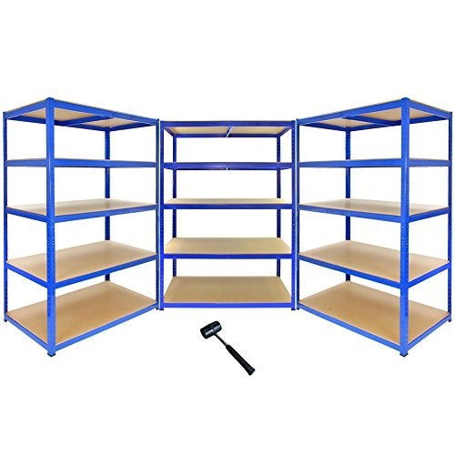 Monster Racking T-Rax Strong Storage Shelves - Blue (120cm W, 60cm D) Set of 3