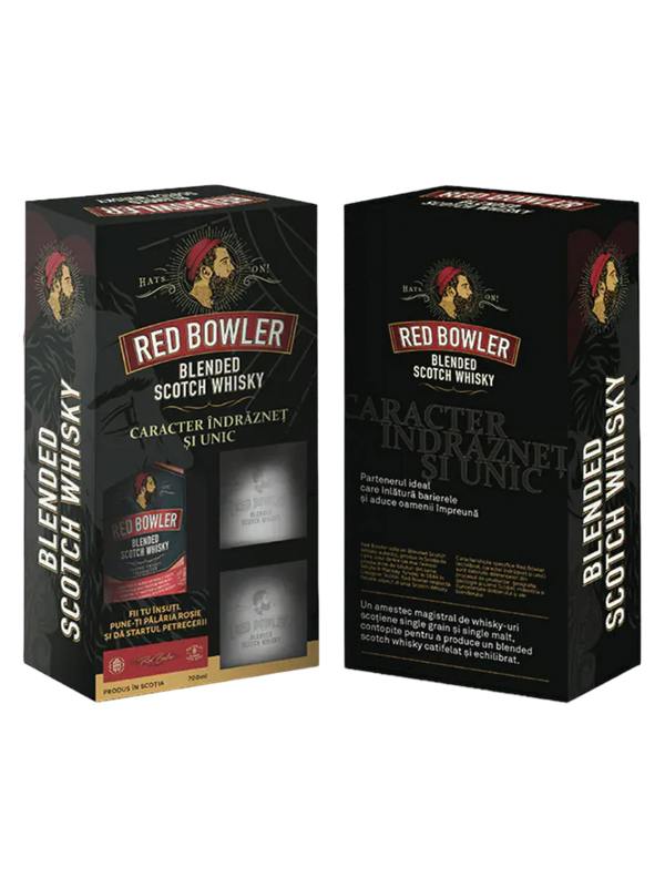 Red Bowler Blended Scotch Whisky with 2 branded glasses 700ml