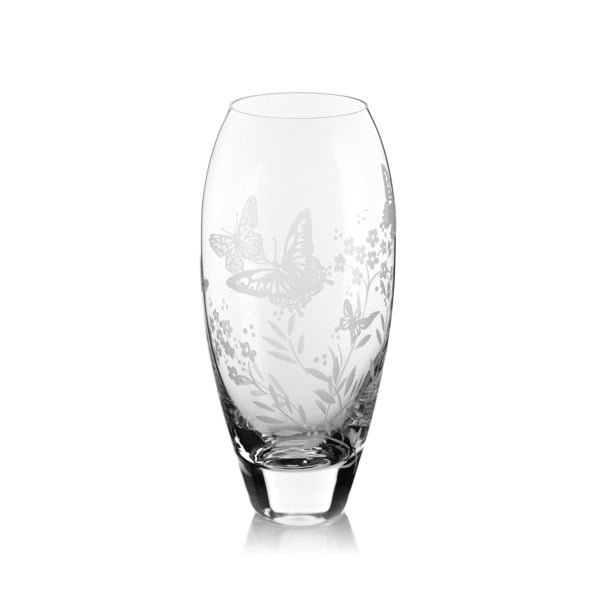 Diamante 'Butterfly' Etched Bud Vase - 18cm