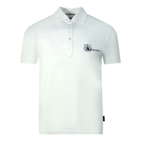 Aquascutum Aldis Brand London Logo Polo Shirt - White