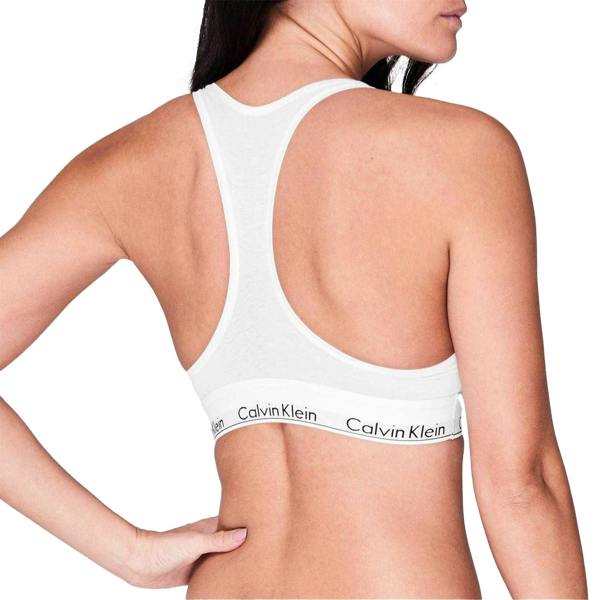 Calvin Klein Womens/Ladies Logo Cotton Blend Bralette - White - 