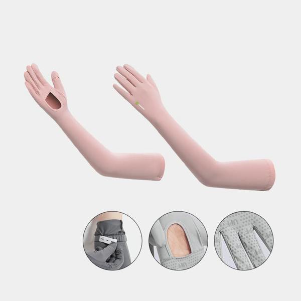 Anniou Full Arm UV Protection Sleeves - pink