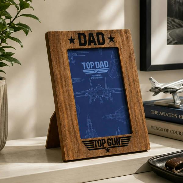 Widdop & Co Top Gun Top Dad Photo Frame Brown