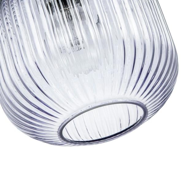 Modern Designer Soft Lilac Line Ribbed Glass Round Pendant Lamp Shade Image 5