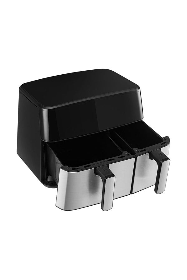 Living and Home 10L Touch Screen Dual Basket Air Fryer with Sync Function & Free-Selection Mode in Each Drawer