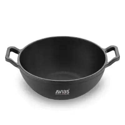 AVIAS CAST IRON DEEP KADAI - 24CM