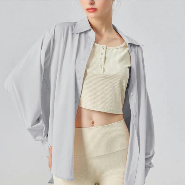 Anniou Sun Protective UPF 50+ Sun Shirt - Light grey