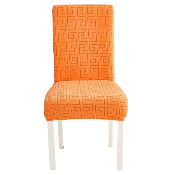 Anyseat Chair Cover Orange Square Geometric Style with Elastic Material for Dining Room Kitchen Wedding Hotel Banquet Restaurant
