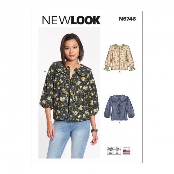 New Look Sewing Pattern 6743, Tops for Women, A (8-10-12-14-16-18-20) - Intermediate