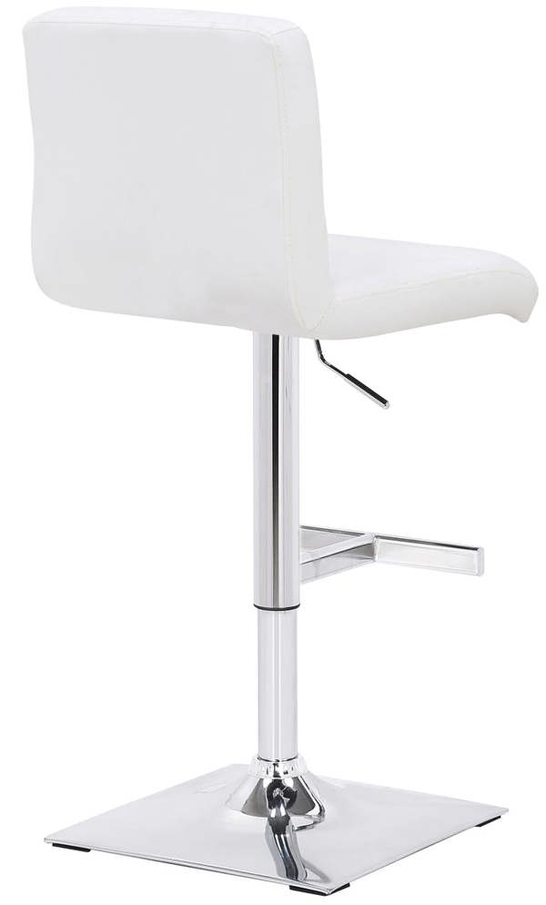 Lamboro Luscious Breakfast Bar Stool, Chrome Footrest, Height Adjustable Swivel Gas Lift, Home Bar & Kitchen Faux-Leather Barstool, White