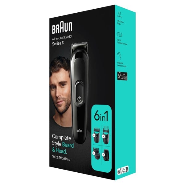 Braun All-In-One Style Kit Series 3 MGK3410, 6-in1 Kit For Beard, Hair & More