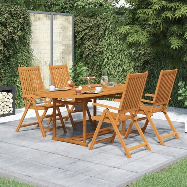 Berkfield 5 Piece Garden Dining Set Solid Acacia Wood