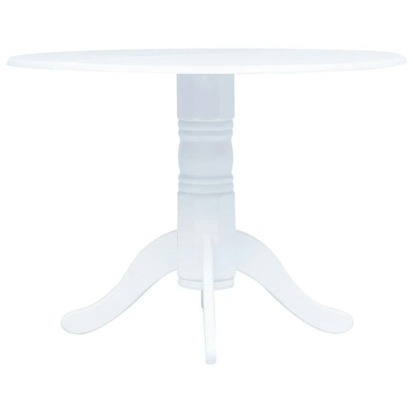 Berkfield Dining Table White 106 cm Solid Rubber Wood