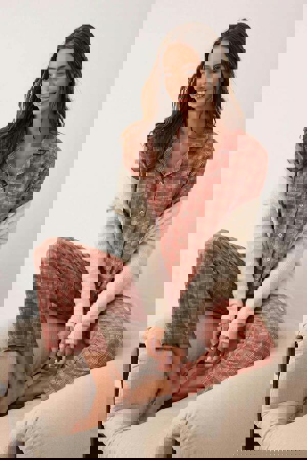 WOVCOR 2-Piece Cotton Winter Plaid Flannel Woven Pajama Set