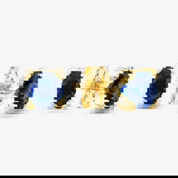 T. H. Baker 9ct Yellow Gold September Blue Birthstone Stud Earrings 1.59.1857