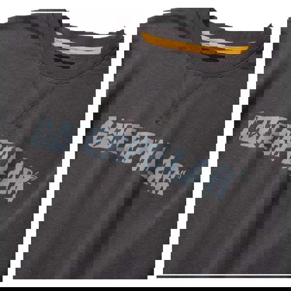 Caterpillar Mens Logo Midweight Crew Neck Jumper - Magnet