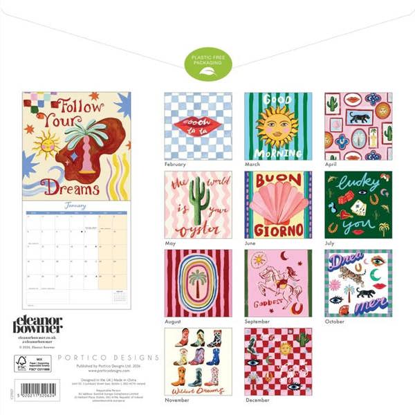 Eleanor Bowmer Calendar 2027, Wall Calendars, Month To View, Art, Gift