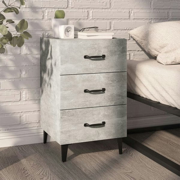 Berkfield Bedside Cabinet Concrete Grey 40x40x66 cm Engineered Wood