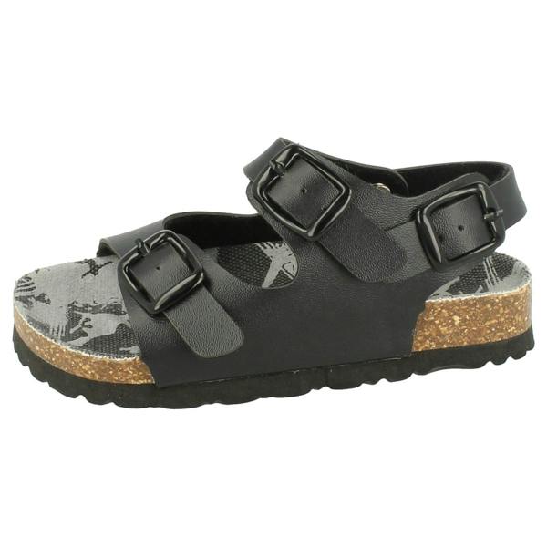 JC Dees Boys JCDees Flat Footbed 2 Buckle Strap Mule Sandal