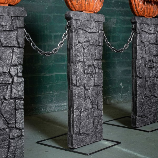 Samuel Alexander 97cm x 1.2m Battery Powered Light up Halloween Pumpkin Fence with LEDs