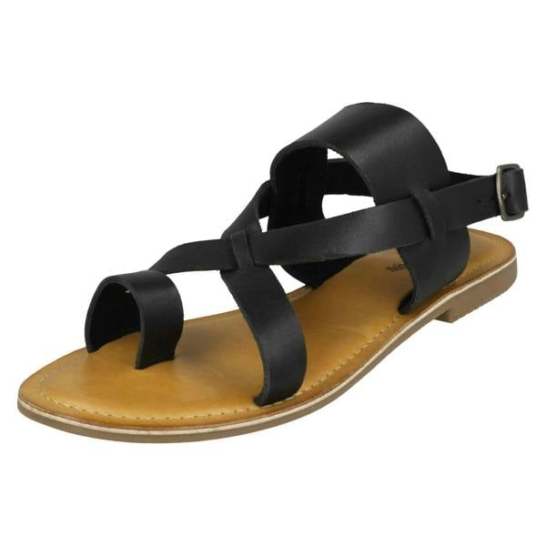 Leather Collection Ladies Leather Collection Toe Loop Sandals F00127