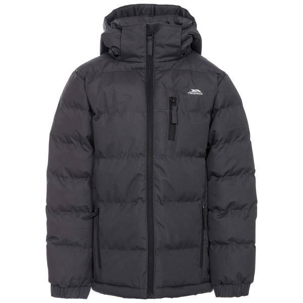 Trespass Boys Tuff Hooded Jacket - Dark Grey - 