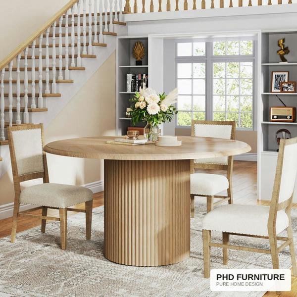 REED Round Dining Table Ø120cm – Natural Oak Finish