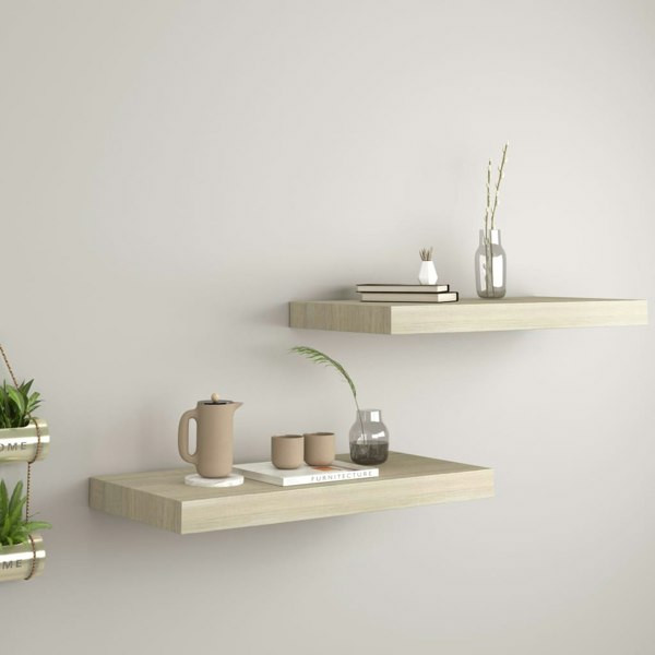 Berkfield Floating Wall Shelves 2 pcs Oak 50x23x3.8 cm MDF