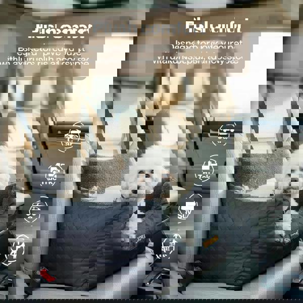 Skylos Dog Car Seat Travel Bed Carrier Pet Booster Seat Basket Portable Puppy