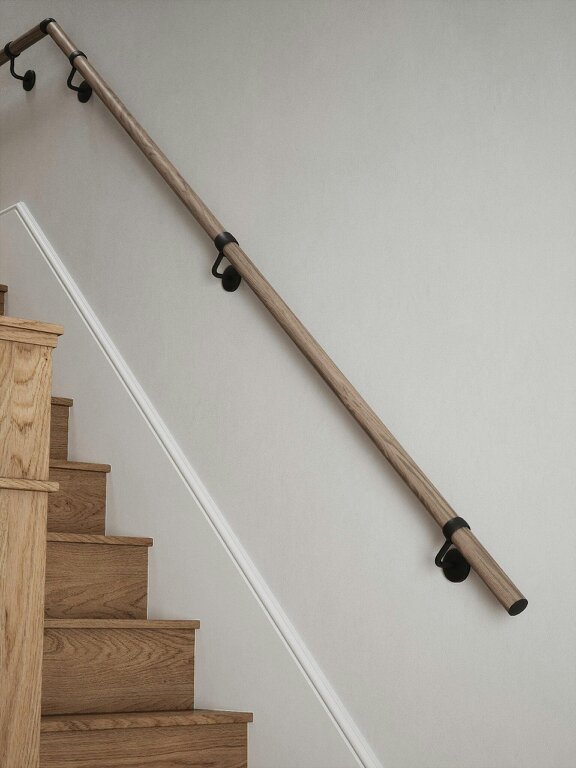 Handrails Direct Oversley Walnut Quarter Landing Handrail