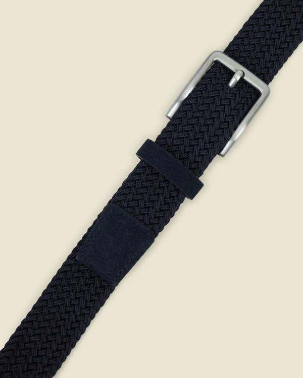 Larsson & Co Koltrast - Woven Suede Trim Stretch Belt