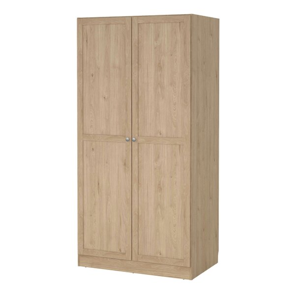 Wyld Haus Cherryfern Natural Oak Wood Wardrobe 2 Frame Doors
