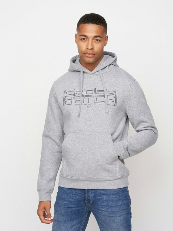 Crosshatch Scouts Hoodie Grey Marl