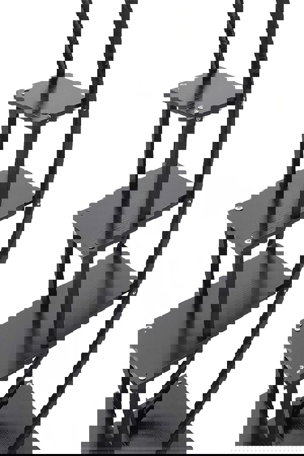 Living and Home 2pcs Half-Moon-Shaped Stand Display Shelf Plant Stand Bookshelf with Wheels