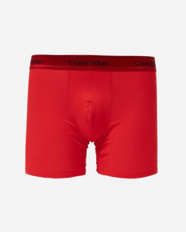 Calvin Klein 3-Pack Mens Icon Stretch Metallic Boxer Briefs - Goji Berry