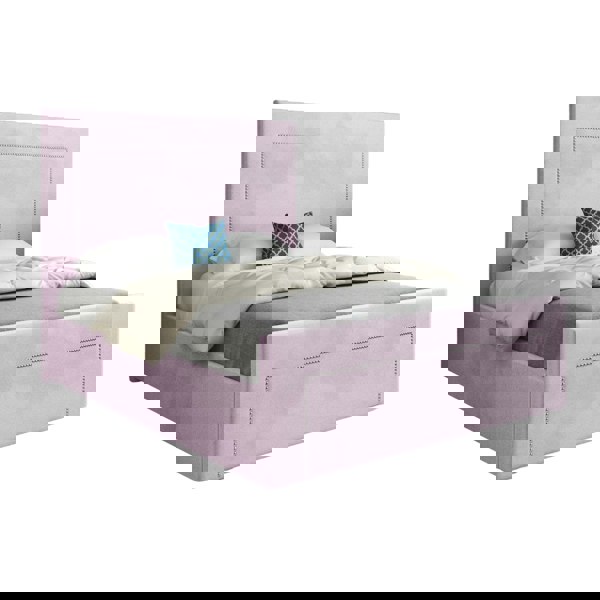 Casa Magna Lucca Upholstered Soft Velvet Bed Frame - Pink