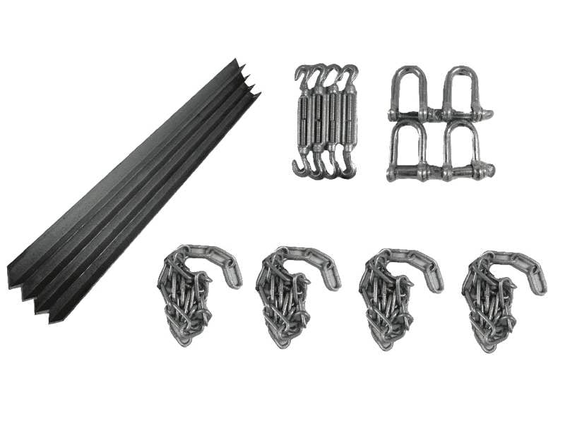 Static Caravan Chain Down Kit with Angle Spike Anchors (Concrete Base Tether Stake)