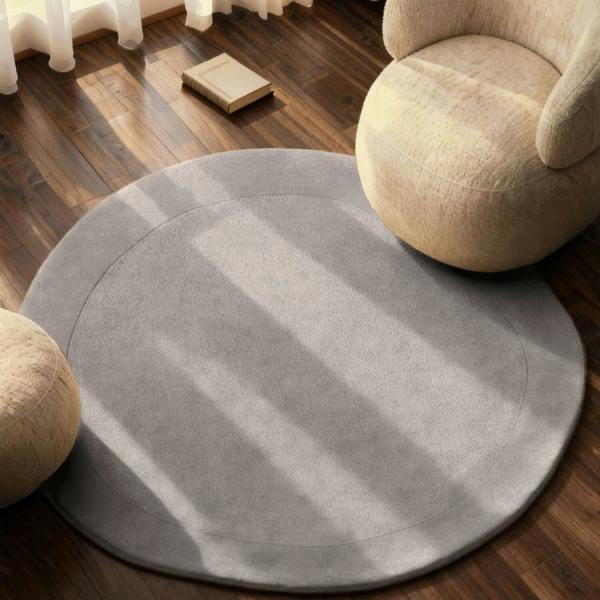 Villeroy & Boch 1812 Wool Rug Organic Round Kari Natural Grey