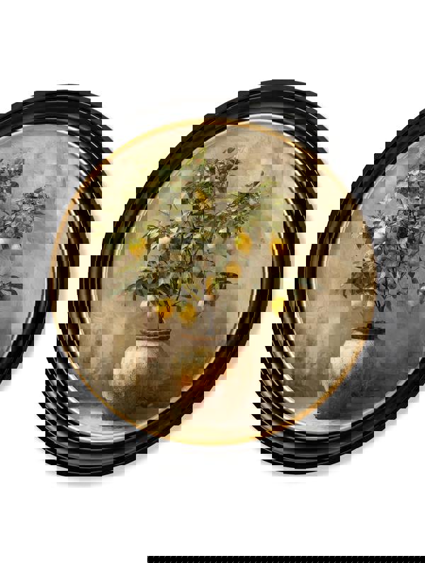 Exceptional Art Mediterranean Lemon Tree - Oxford round frame