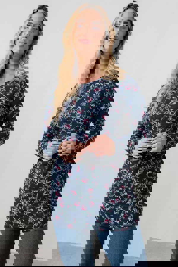 High Tea Organic Cotton Jersey Tunic Navy | Lily and Me Clothing